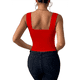 thumbnail image 2 of Top Corto Sexy Sin Mangas Ajustado con Tirantes Básicos para Mujer 2025 Rojo L, 2 of 7