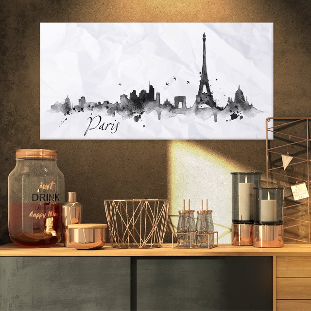 Design Art - Paris with Eiffel Silhouette