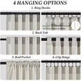 thumbnail image 2 of Jainmy Linen-Look Semi-Sheer Curtains, Back Tab Drapes with Hooks Living Room Bedroom ,Set of 2 Panels,52x108 inch, Natural, 2 of 10