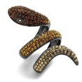 thumbnail image 1 of IP Light Black IP Gun Stainless Steel Ring with Top Grade Crystal, Multi Color - Size 6, 1 of 1