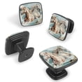 thumbnail image 2 of 4 Pcs Cabinet Handle Drawer Pulls Horse Knobs with Screws Square Furniture Office Cabinet Knob Decoration, 2 of 7