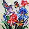 En Vogue B-270 Butterflies and Flowers - Decorative Ceramic Art Tile - 8 in. x 8 in.