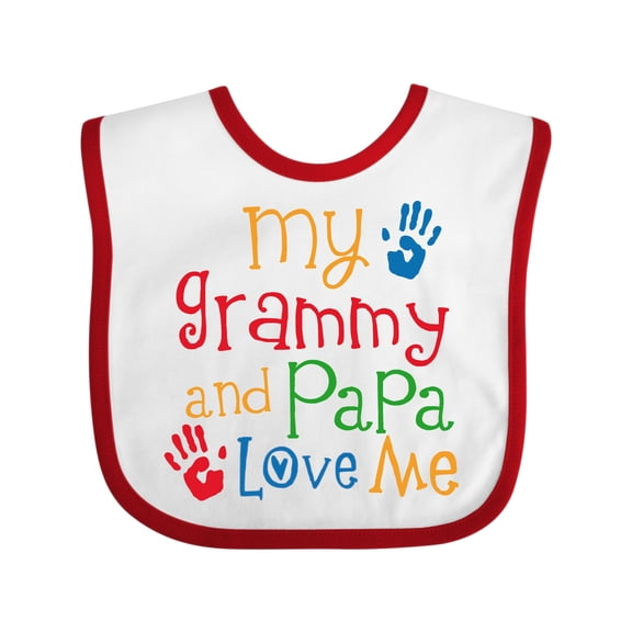 Inktastic Grammy and Papa Love Me Boys or Girls Baby Bib