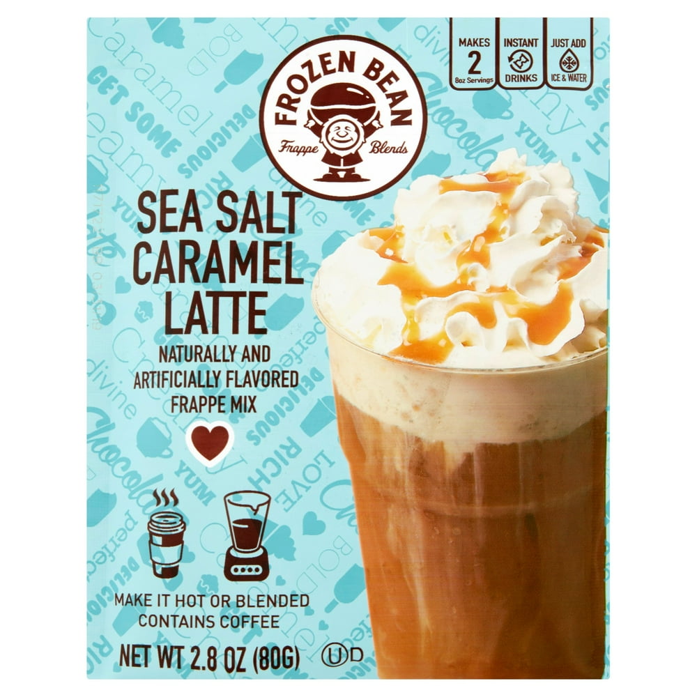 (2 Pack) Frozen Bean Sea Salt Caramel Latte Frappe Instant Coffee Mix