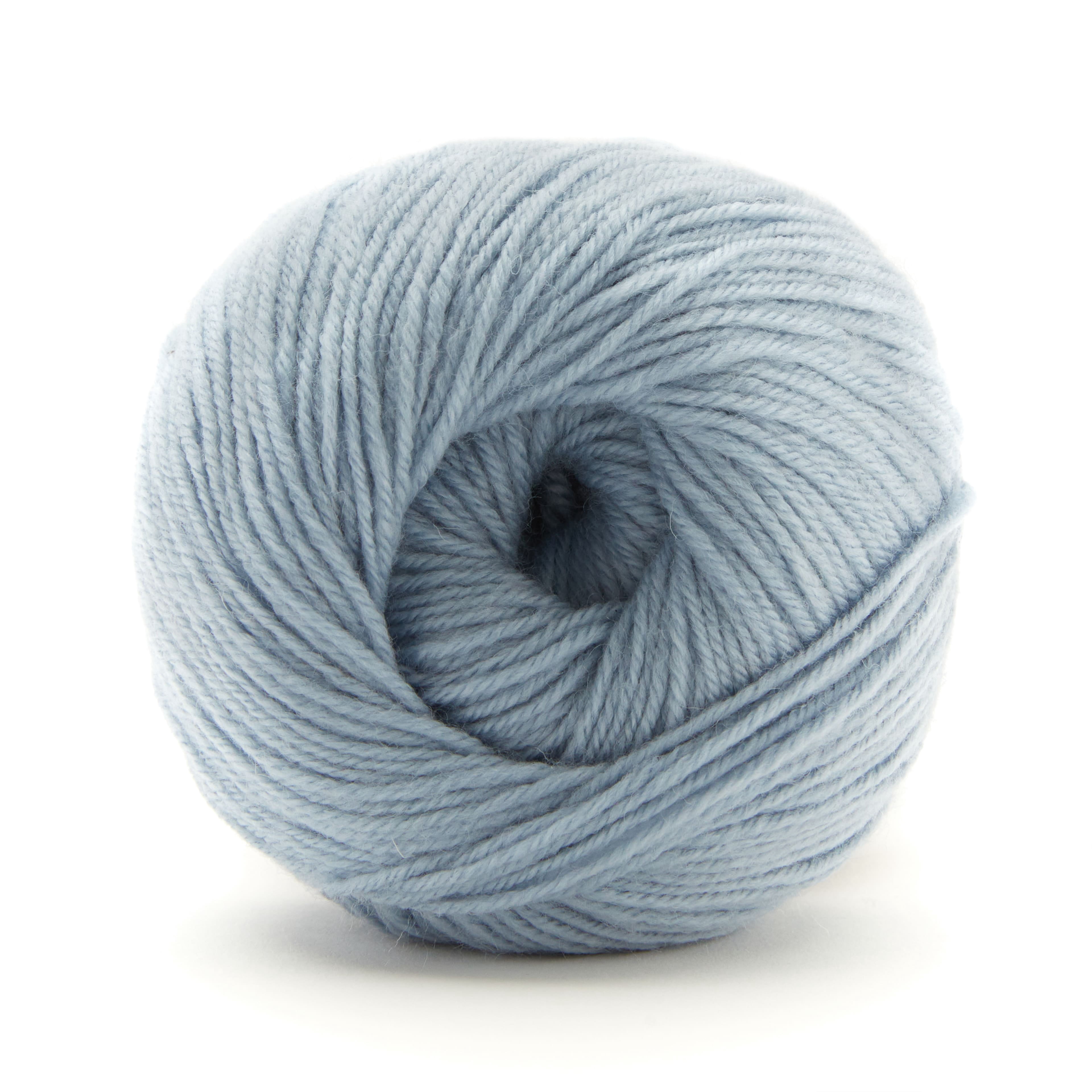 Loops & Threads Celestial Blue Luxe Merino Solid Yarn - Light Weight Yarn for Knitting, Crochet, Weaving, Arts & Crafts, 15 Pack