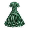 thumbnail image 4 of Elara Women's Vintage Polka Dot Swing Dress Short Sleeve Bow Neck Flared A-Line 50s Retro Party Dresses for Prom Wedding, 4 of 4