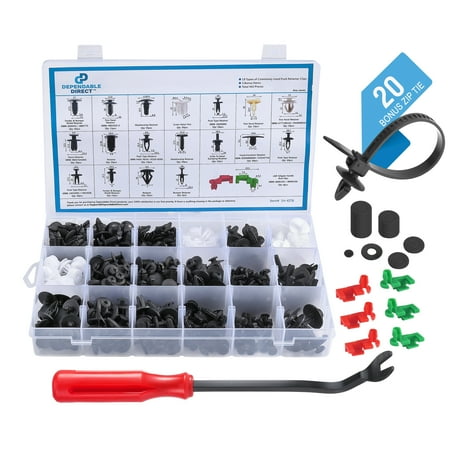 Bezel Retainer Kit - Automotive Retainer Clip and Fastener 462 Piece Kit for Trim, Panel, Tailgates