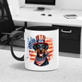 thumbnail image 5 of Patriotic Doberman Pinscher Celebrates 4th of July 11oz Accent Two-tone Mug Doberman Dog Lover Gifts Coffee Tea Cup - 02009, 5 of 5