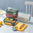 thumbnail image 3 of Student Lunch Box Thickened PP Plastic Material Partition Lunch Box Office Lunch Box Can Be Heated Pink, 3 of 6