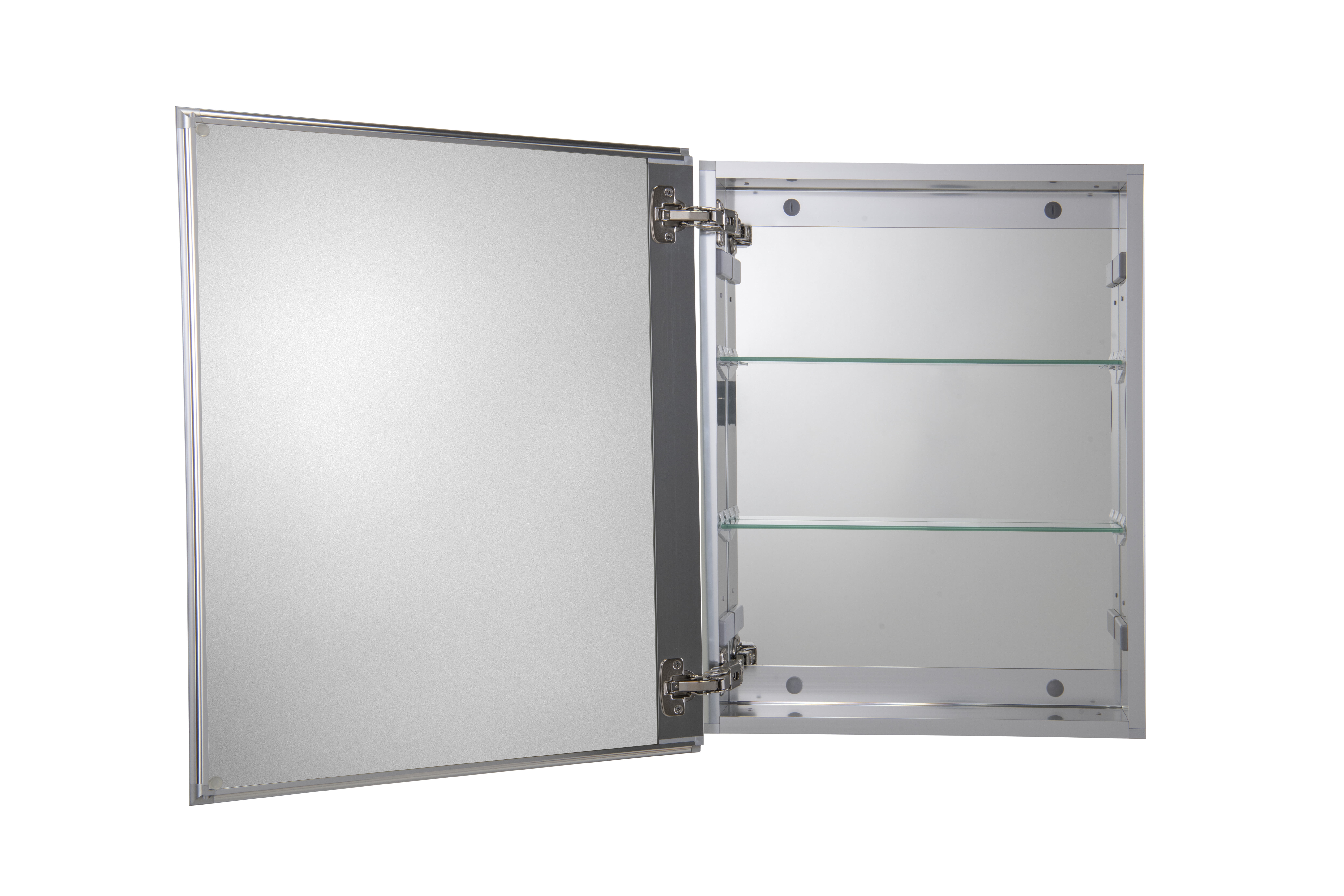 Croydex Hartford Single Door Aluminium Medicine Cabinet with Easy to Fit Bracket (20x26in)