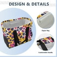 thumbnail image 4 of Reusable Grocery Bags with Handle Side Pocket Waterproof Shopping Portable Tote Pink Yellow Leopard, 4 of 8