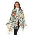 thumbnail image 3 of FORMRS Womens Scarf Winter Soft Long Big Warm Shawls Wrap Tassel Scarves, Light Green Floral Pattern, 3 of 9