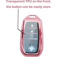 thumbnail image 4 of Key Fob Cover Compatible with Toyota Land Cruiser Venza RAV4 Prime Sienna Fortuner Mirai 2018-2022 4 Button Keychain Case Holder Protector,Pink, 4 of 7