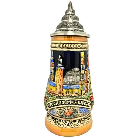Stockholm Sweden Scandinavia Relief LE German Beer Stein .25 L Made in Germany