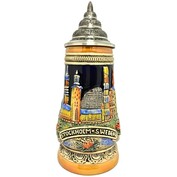 Stockholm Sweden Scandinavia Relief LE German Beer Stein .25 L Made in Germany