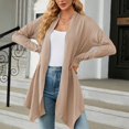 thumbnail image 2 of Fiaer Cardigan Sweaters For Women Trendy Long Sleeve Casual Loose Solid Open Front Cozy Knit Tops Khaki XL, 2 of 8