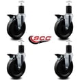 thumbnail image 2 of 6 Inch Phenolic Swivel 1-3/4 Inch Expanding Stem Caster Set with Brake SCC, 2 of 2