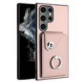 thumbnail image 2 of TECH CIRCLE For Galaxy S21 FE Wallet Case with Card Holder,360°Rotation Finger Ring Holder Kickstand Protective RFID Blocking PU Leather Flip Cover for Samsung Galaxy S21 FE 2022,Pink, 2 of 7