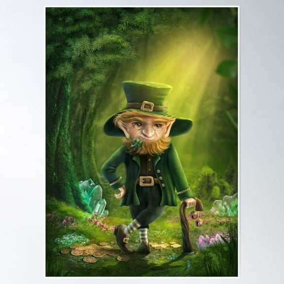 Leprechaun Poster Wall Art, Modern Wall Decor, 8x12 UNFRAMED