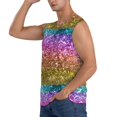 thumbnail image 3 of Picia Glitter Rainbow mens Cotton Tank Undershirts , Moisture-wicking Ribbed Tanks, Lightweight Cotton Tank Undershirts-Small, 3 of 8
