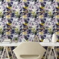 thumbnail image 2 of Ambesonne Wild Floral Peel & Stick Wallpaper for Home, Flowers Jungle Design, 13"x36", Dark Indigo Yellow Green, 2 of 5