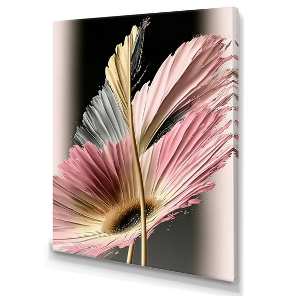 Designart Pink Gerbera Hyperrealistic Flowers I Canvas Wall Art
