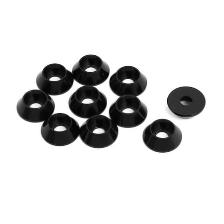 Unique Bargains M3 Aluminium Alloy Cone Shaped Round Cup Bumper Washer 10Pcs
