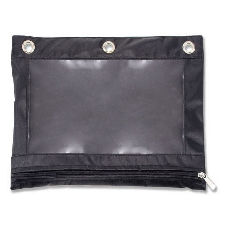 Binder Pencil Pouch, 10 X 7 3/8, Black/clear | Bundle of 2