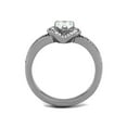 thumbnail image 3 of Women's Stainless Steel 316 Pear Cut 1.08 Carat Zirconia Halo Engagement Ring Size 8, 3 of 5