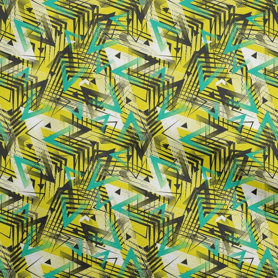 oneOone Viscose Jersey Yellow Fabric Geometric Sewing Material Print Fabric By The Yard 60 Inch Wide