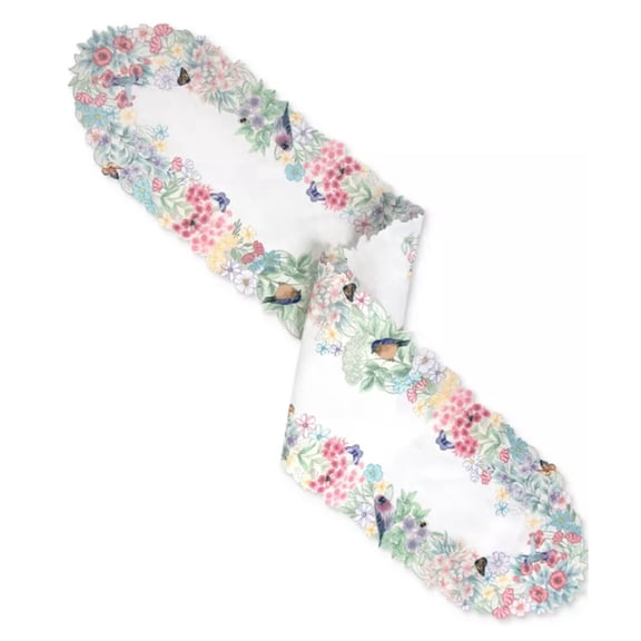 Lenox Butterfly Meadow Flutter Table Runner, Multicolor, 14"W x 72"L