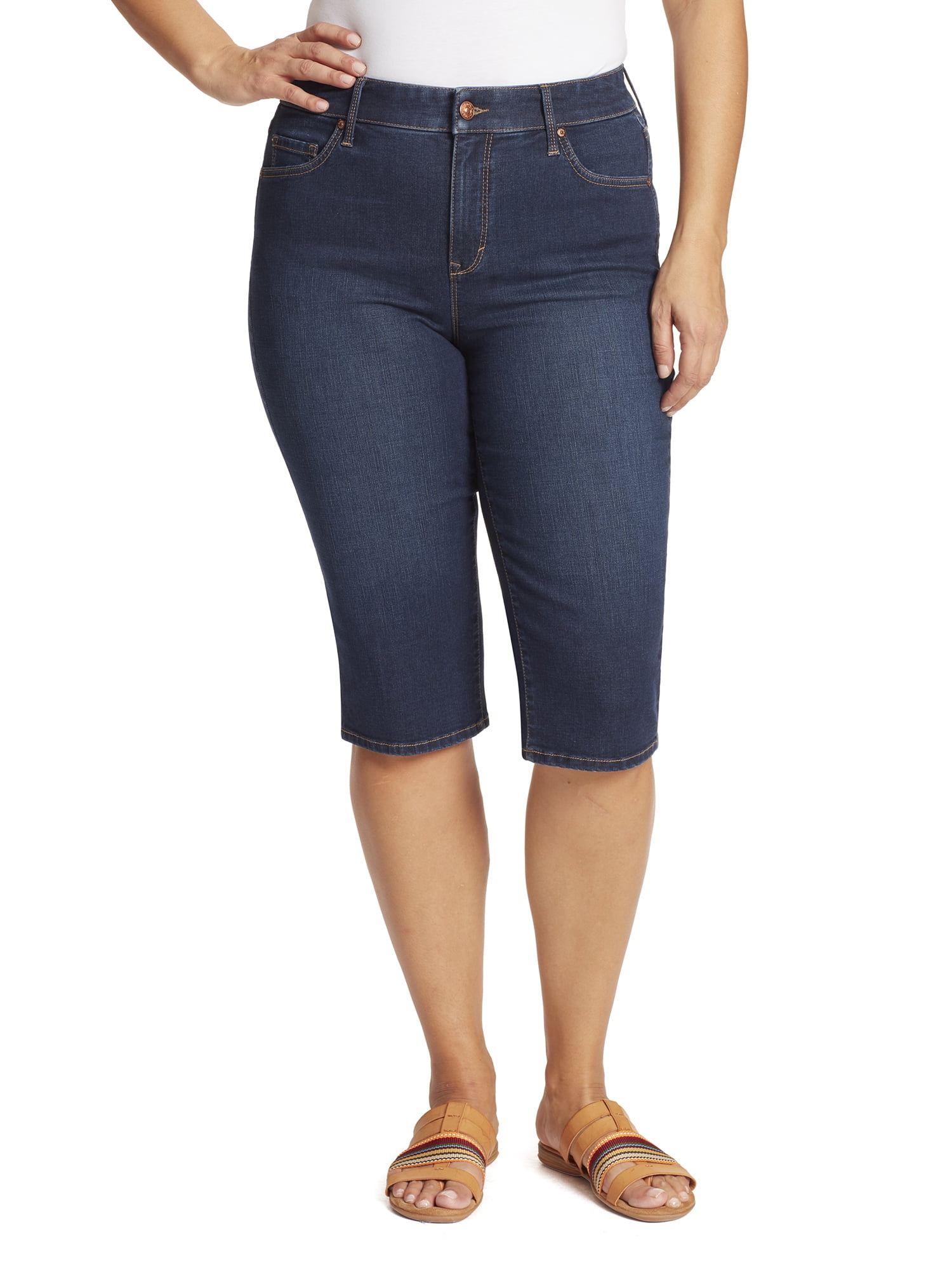 Gloria Vanderbilt Women's Plus Size Comfort Curvy Skimmer Shorts ...