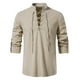 thumbnail image 1 of Blusa informal de lino y algodón para hombre, camisa de manga larga con solapa inclinada, Estilo Vintage para Yoga, primavera y otoño, novedad de 2023, 1 of 4