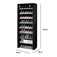 thumbnail image 2 of Estante Organizador para Zapatos de 9 Niveles | Acero Inoxidable | Almacenamiento de Calzado | Tela Impermeable | Zapatero Armable para 27 Pares, 2 of 5