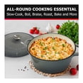 thumbnail image 6 of Mueller DuraCast 6 Quart Enameled Cast Iron Dutch Oven Pot with Lid, Heavy-Duty Casserole Dish, Braiser Pan, Stainless Steel Knob, for Braising,Stews, Roasting,Baking, Safe across All Cooktops,Grey, 6 of 7