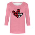 thumbnail image 4 of Blouse pour Femmes Motif Cœur Imprimé Saint-Valentin Manches Courtes Haut Décontracté, 4 of 4