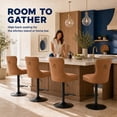 thumbnail image 6 of Orange PU Leather Swivel Bar Stools Set of 4 with Upholstered Back, Adjustable Counter Height Barstools, Bar Chairs for Home Bar Kitchen Island Pub Restaurant (4 Pcs, Orange), 6 of 10