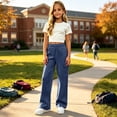 thumbnail image 2 of EnJoCho Girls Cargo Jogger Sweatpants Elastic High Waist Wide Leg Soft Cotton Loose Stretch Multi Pocket Trousers For Kids Outdoor Sports School Active Casual Wear, 2 of 9