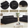 thumbnail image 4 of Tabaray 86.5" Living Room Sofa Couch, Modern 3 Seat Comfy Couch with Extra Deep Seats, Oversized Loveseat Sofa with Storage and 2 USB Ports, 2 Cup Holders, Corduroy Upholstered Sofa (Black), 4 of 6