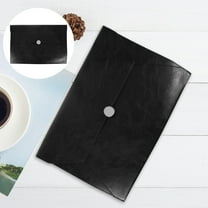 WINOMO File Folder Organizer Black Leather Portfolio Case 1Pcs