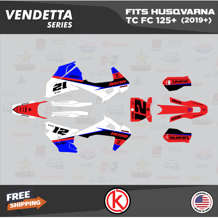 Kalair GFX Graphics Kit for Husqvarna TC125 TC250 FC250 FC350 FC450 (2019-2022) Vendetta Series