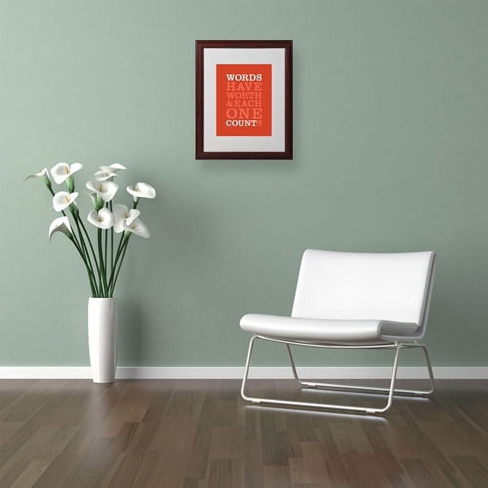 Trademark Fine Art "Words Worth II" Canvas Art by Megan Romo, Wood Frame