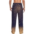 thumbnail image 3 of Balery Gold Black Glitter print Men's Pajama Pants,Ultra Lightweight Pjs,Lounge Pant-Small, 3 of 9