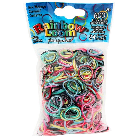 Gomas Rainbow Loom Mezcla Carnaval 600u Sin Latex