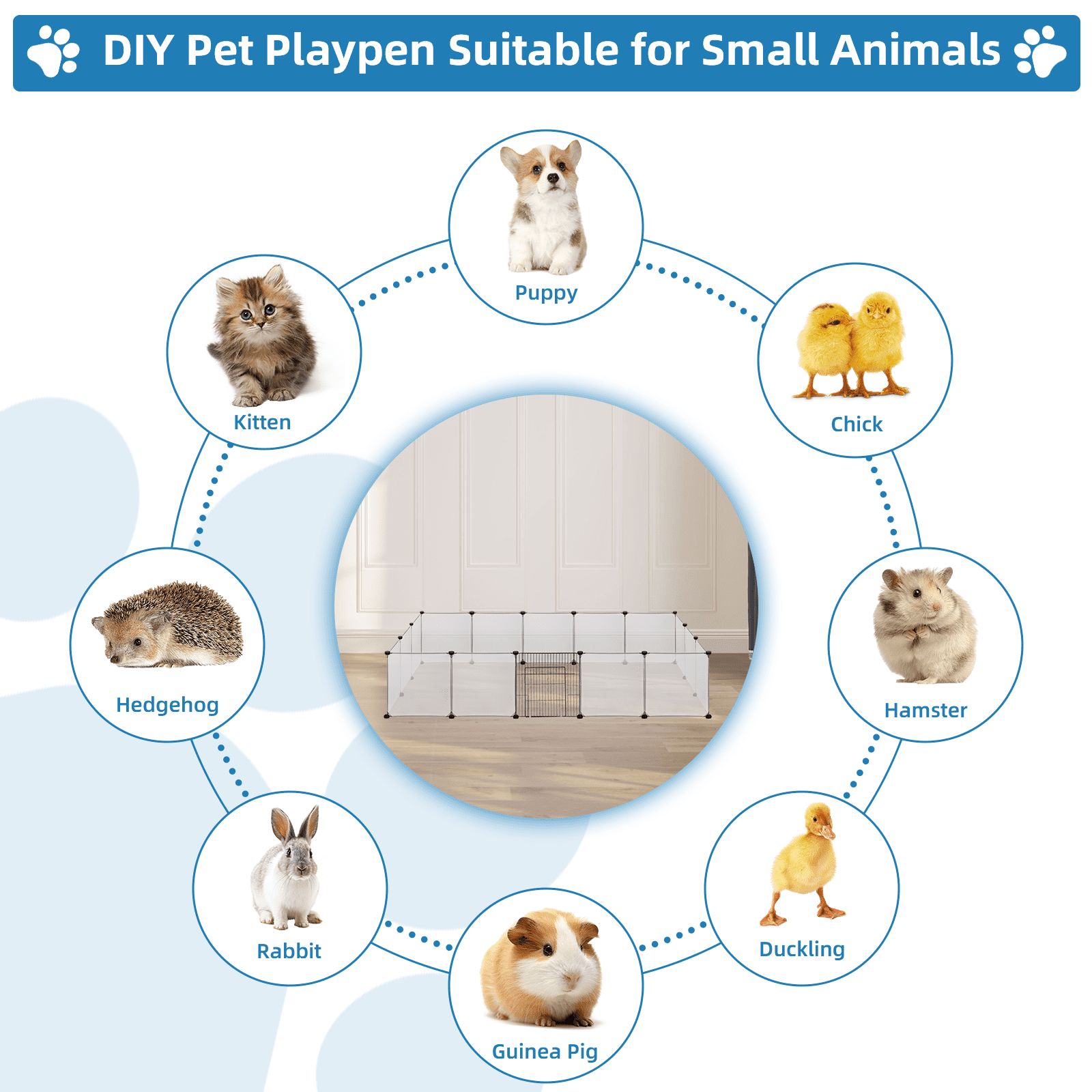 Uten Pet Playpen, Rabbit Panels, Small Animals Portable Yard Wedding Birthday Baby Shower Graduation Thanksgiving