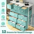 thumbnail image 4 of XgoodX Dresser for Bedroom with 12 Drawers Tall Dressers for Bedroom Fabric Dressers & Chest of Drawers with Sturdy Metal Frame, Wood Top, for Girls, Closet, 40.6" W x 11.8" D x 44.5" H (Turquoise), 4 of 10