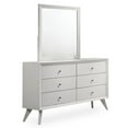 thumbnail image 4 of FOA Vrone 6pc White Wood Bedroom Set-Cal King+2 Nightstands+Chest+Dresser+Mirror, 4 of 11