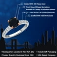 thumbnail image 2 of Gem Stone King 10K White and Rose Gold Black Onyx and Lab Grown Diamond Engagement Ring for Women | 1.48 Cttw | Round 7MM | Gemstone December Birthstone | Size 7, 2 of 6