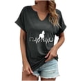 thumbnail image 6 of ALLLIST Tops for Women Summer Short Sleeve V Neck T-Shirts Gray Animal Print Fashion Shirts Women's Clothing, 6 of 6