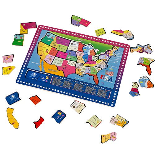 Wooden toy game USA puzzle map 